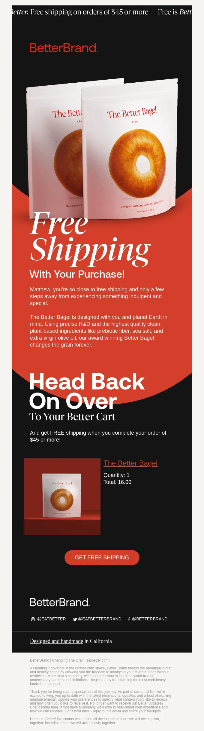 BetterBrand email design by Excelohunt